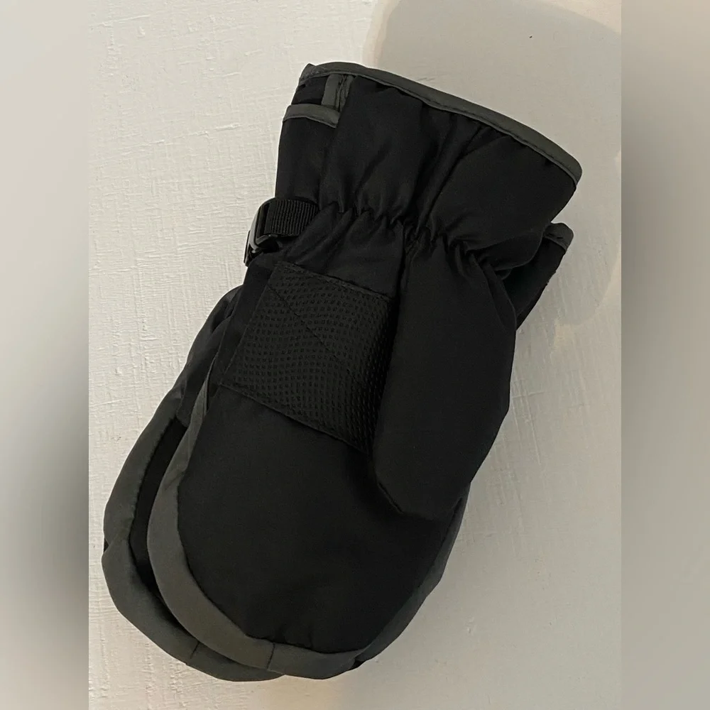 Black and Gray Winter Mittens for Kids one size fits smaller kids